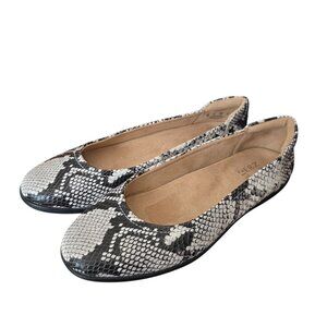 Naturalizer US Womens Size 9 Flexy Snake Print Ballet Flats Leather Upper